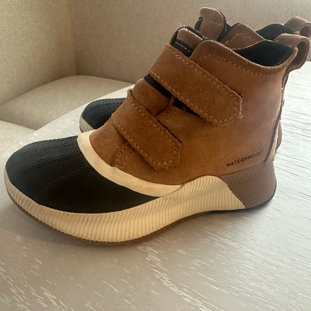 Sorel Kids Waterproof Boots - Tan and Black